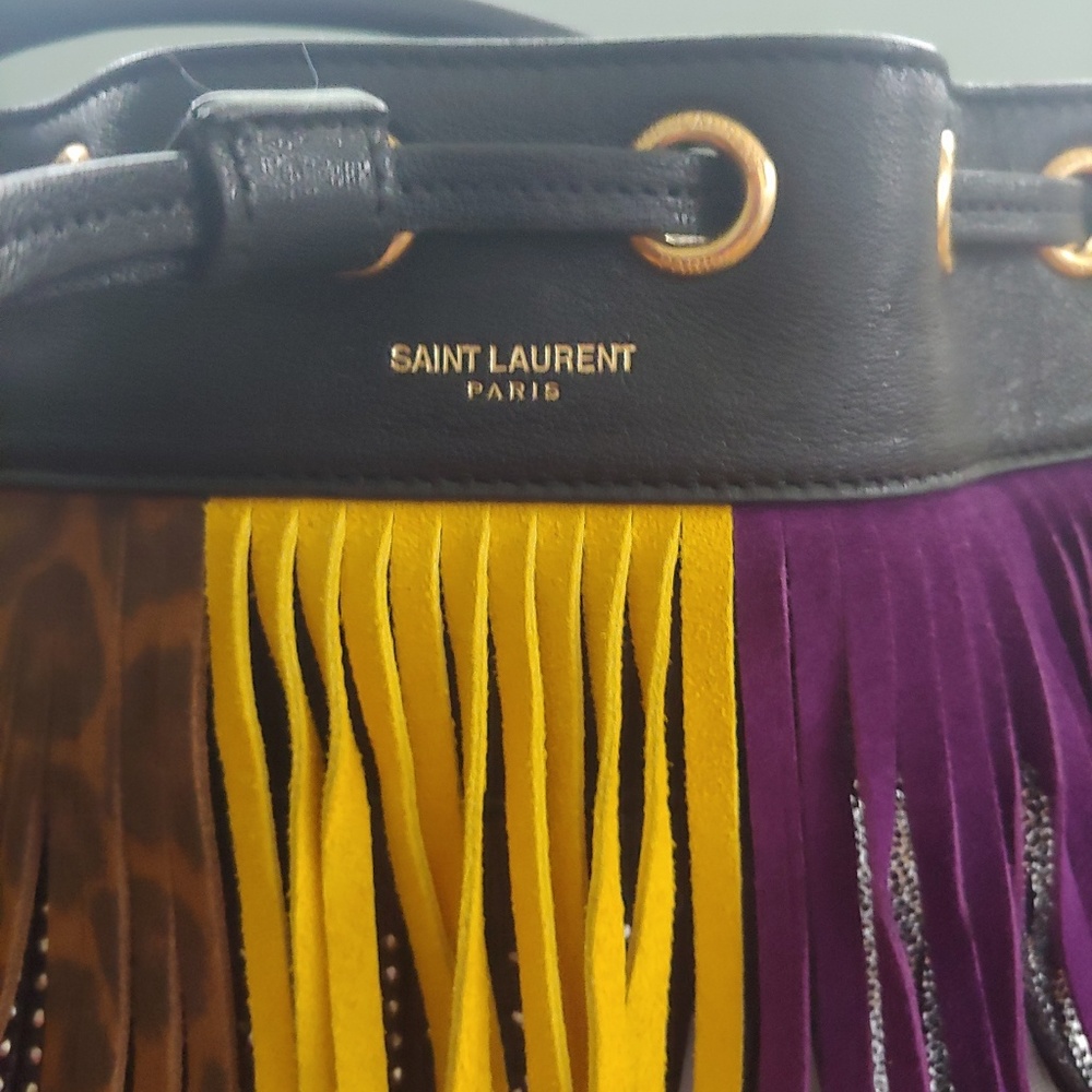 Saint Laurent YSL Multi Color Fringe Purse - Picture 4 of 8